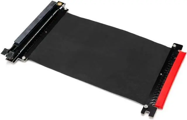 Alt view image 5 of 5 - PCI Express x16 to PCIE x16 Male to Female Graphics Card Riser PCI E PCIE3.0 PCI E 16x Ribbon Extension Cable for Mining