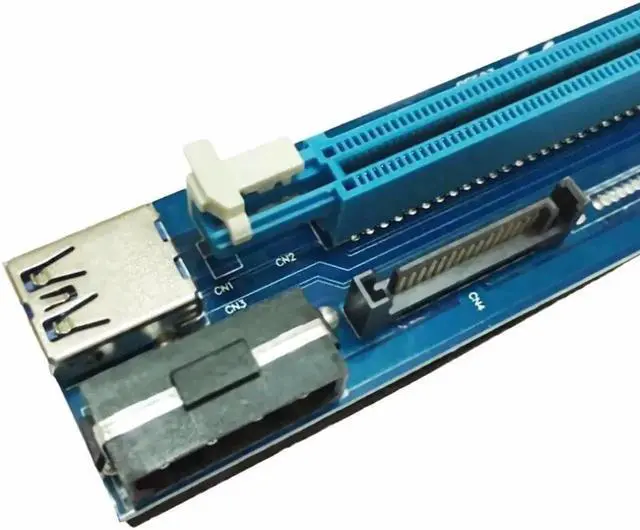 Alt view image 6 of 6 - PCI-E To PCIE Riser Card 1X To 16X Cable With 4 Pin To SATA Power Supply USB 3.0 With Power Cable Mining Graphics Card