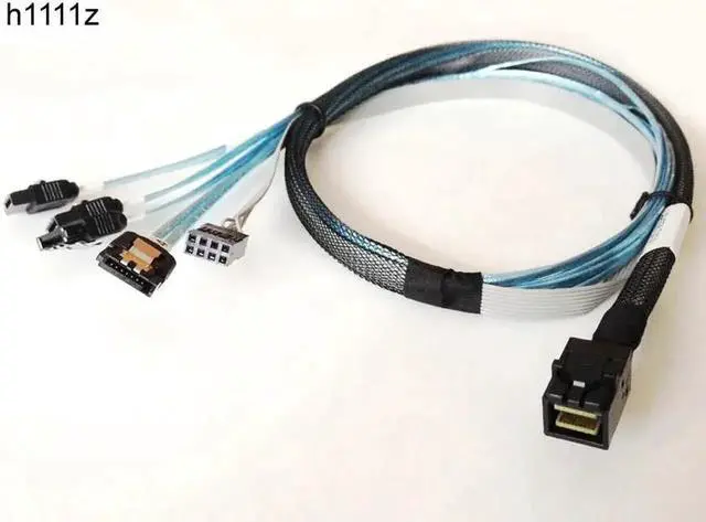Main image of 85cm Forward Cable Internal Mini SAS SFF 8643 SFF 8643 to 4 SATA Fan Out Cable 4pin Power 8643 Host to 4SATA Target for AMPHENOL