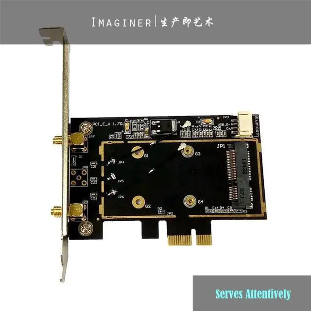 Main image of Wireless Mini Pcie Pci-e To Pcie Pci-e Pci Express X1 16x Adapter Converter with 2x Antenna PCI-e PC WiFi Wireless Adapter