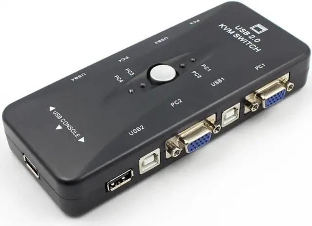 Alt view image 6 of 6 - Ingelon 4 port kvm switch USB 2.0 VGA Splitter Printer Mouse Keyboard Pendrive Share Switcher 1920*1440 VGA Switch Box Adapter