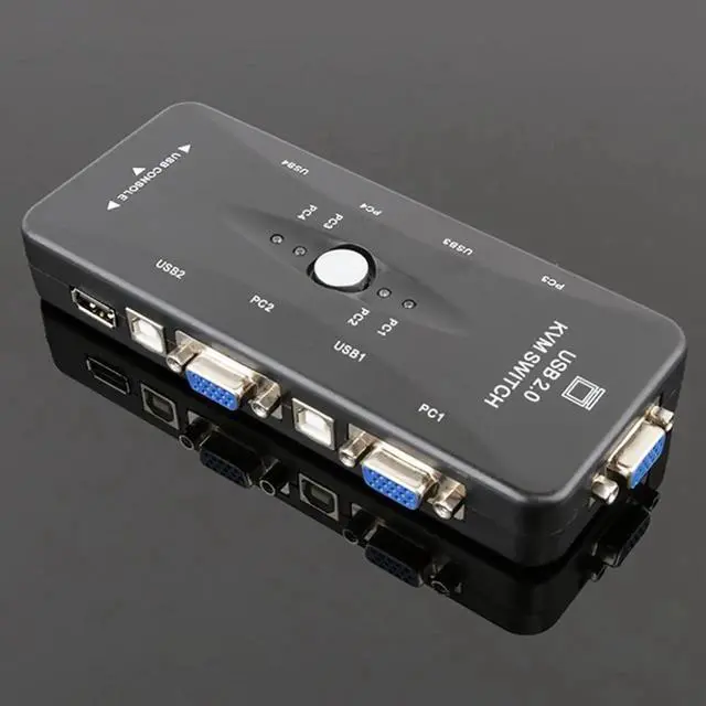 Alt view image 5 of 6 - Ingelon 4 port kvm switch USB 2.0 VGA Splitter Printer Mouse Keyboard Pendrive Share Switcher 1920*1440 VGA Switch Box Adapter