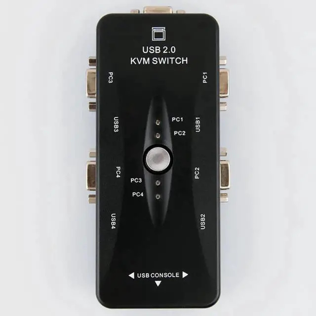 Alt view image 4 of 6 - Ingelon 4 port kvm switch USB 2.0 VGA Splitter Printer Mouse Keyboard Pendrive Share Switcher 1920*1440 VGA Switch Box Adapter