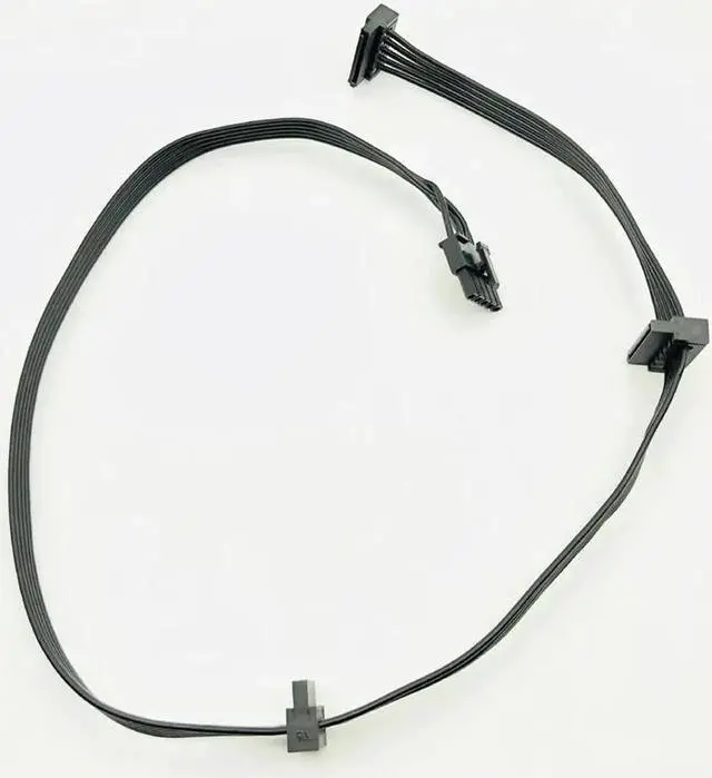 Alt view image 5 of 6 - 5Pin Male 1 to 3 SATA 15Pin Modular Power Supply Cables Extension Cable 90 Degree SATA SSD Power Port Multiplier only for Great Wall