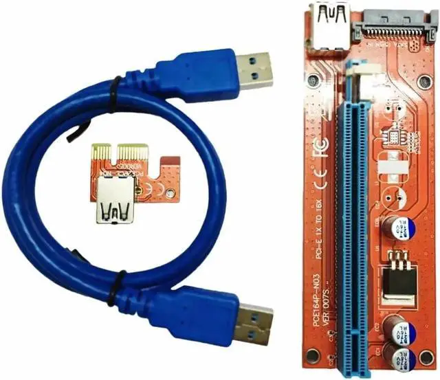 Main image of Universal PCI-E To PCIE Riser Card 1X To 16X Cable With 15 Pin To SATA Power Supply USB 3.0 Cable Mining Graphics Card