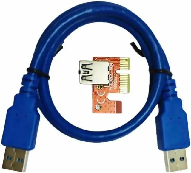 Alt view image 6 of 6 - Universal PCI-E To PCIE Riser Card 1X To 16X Cable With 15 Pin To SATA Power Supply USB 3.0 Cable Mining Graphics Card