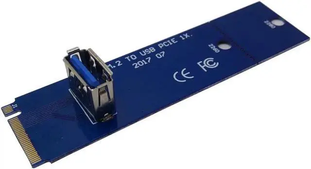 Alt view image 5 of 6 - VER006C Blue 1x to 16x PCI Express Riser Card PCI-E Extender 60cm USB 3.0 Cable+PCI-E Riser Card M2 Port To PCIE Expansion Card