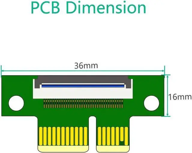Alt view image 3 of 6 - Cable PCI Express 1X to 1X Riser PCI-E Extender PCIE Riser Male to Male FPC Cable 15cm 25cm Extension Ribbon Flex Relocate Cable