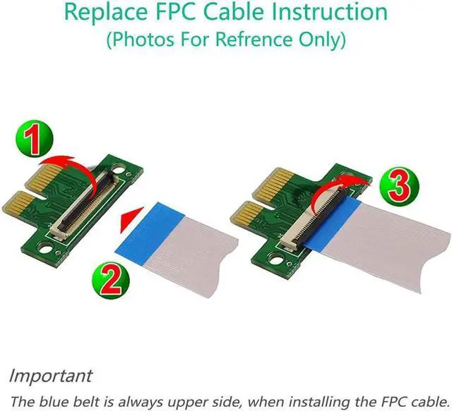 Alt view image 2 of 6 - Cable PCI Express 1X to 1X Riser PCI E Extender PCIE Riser Male to Male FPC Cable 15cm 25cm Extension Ribbon Flex Relocate Cable