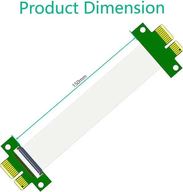 Alt view image 6 of 6 - Cable PCI Express 1X to 1X Riser PCI E Extender PCIE Riser Male to Male FPC Cable 15cm 25cm Extension Ribbon Flex Relocate Cable