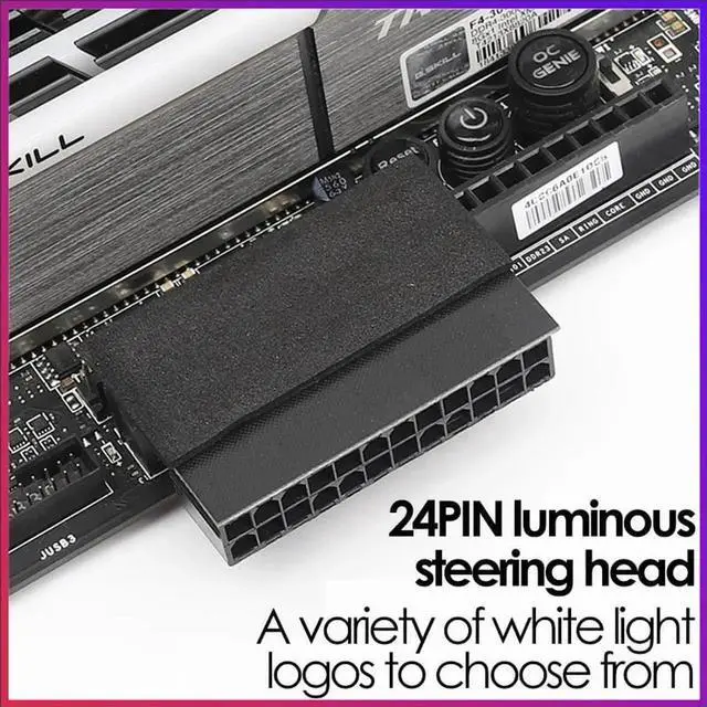 Alt view image 4 of 5 - Aomoproing  DIY Computer Accessories Wiring Computer Motherboard ATX Power Supply 24P Turn 90 Degree Connector Steering Head