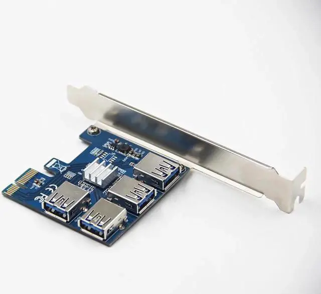 Alt view image 3 of 6 - Riser Card PCI-E USB 3.0 PCIe Port Multiplier Card PCI express PCIe 1 to 4 PCI-E to PCI-E for BTC Miner Mining Machine Devices