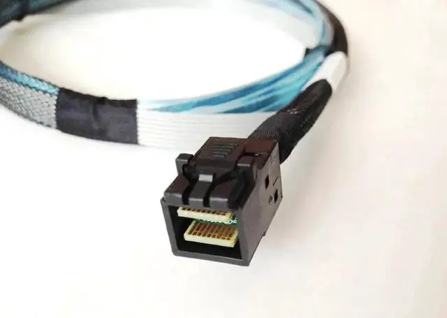 Alt view image 2 of 3 - Forward Cable Internal Mini SAS SFF 8643 SFF 8643 to 4 SATA Fan Out Cable 4pin Power 8643 Host to 4SATA Target 85cm for AMPHENOL