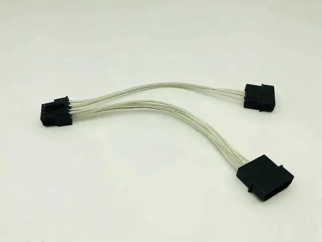 Alt view image 4 of 6 - 5PCS Dual 4Pin to 8Pin (6+2) Graphic Card Power Cable 4P to 8P Graphic Card Cable 18cm Supply Dual D port to 8pin for BTC Mining