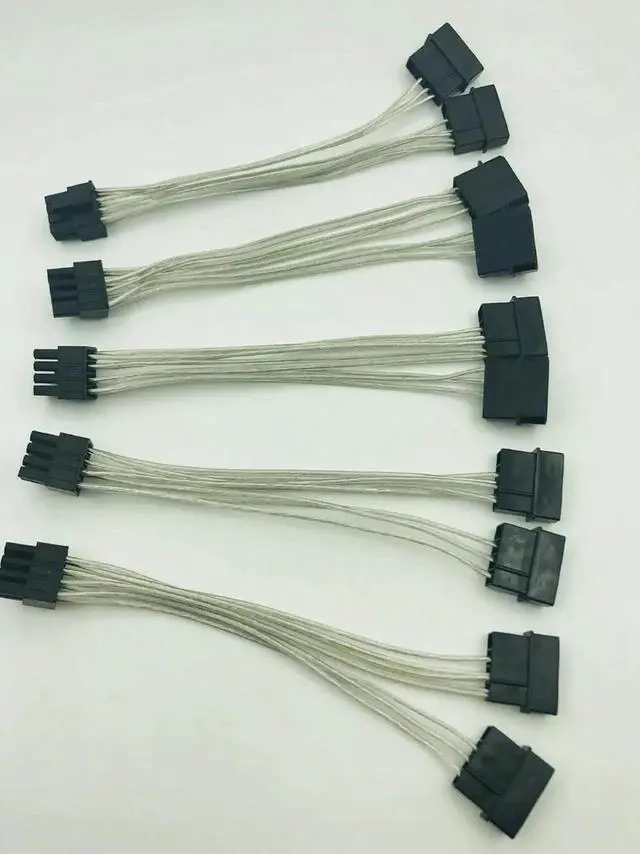 Main image of 5PCS Dual 4Pin to 8Pin (6+2) Graphic Card Power Cable 4P to 8P Graphic Card Cable 18cm Supply Dual D port to 8pin for BTC Mining