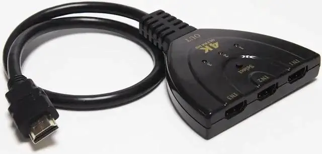 Alt view image 2 of 6 - 3 Port 4K HDMI 2.0 Cable Auto Splitter Switch Switcher 3x1 Adapter HUB 3D 3 to 1 For Monitor PS4 XBox PS5