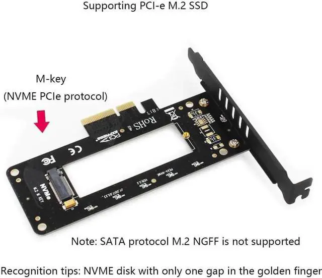 Alt view image 4 of 6 - M.2 PCI e adapter m key NVMe NGFF M.2 SSD 2280 to PCI e X4 adapter M2 PCI e PCI express converter Card with Heat sink heatsink