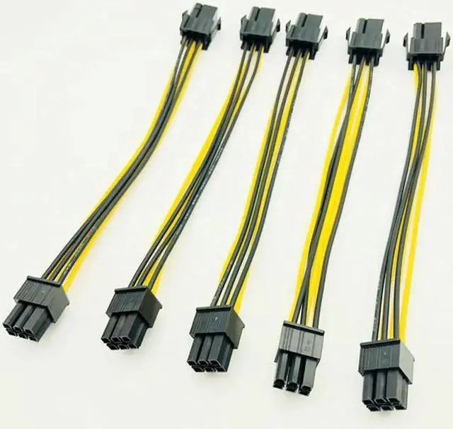 Alt view image 2 of 6 - 5PCS 20CM 6Pin to 6 Pin PCI Express PCIe Power Extension Cable 6Pin Connector Male to Female Graphics Card Power Extension Cable