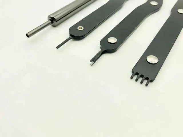 Alt view image 3 of 6 - Power Cable Connector Pin Removal Remover Modding Mod Pin Tools Kit For PC ATX PSU PCI 4P 6Pin 24Pin SATA Power Cable Black