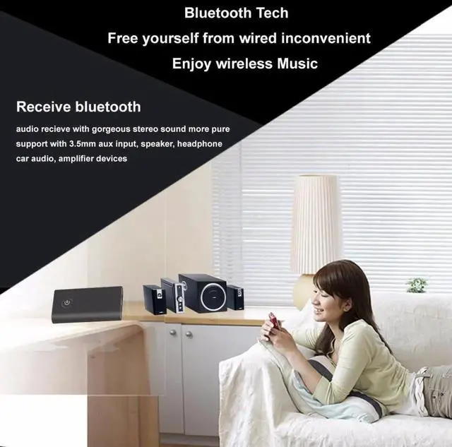 Alt view image 6 of 6 - 2in1 Bluetooth Transmitter Receiver 3.5mm Stereo Wireless Music Audio Cable Dongle Bluetooth Adapter for TV DVD Mp3 PC