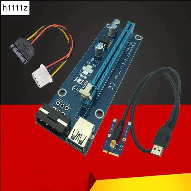 Main image of Mini PCIE Riser Card PCI-E PCI Express 1x to 16x USB 3.0 Cable SATA to 4Pin IDE Molex Power Supply for BTC Miner Machine Mining