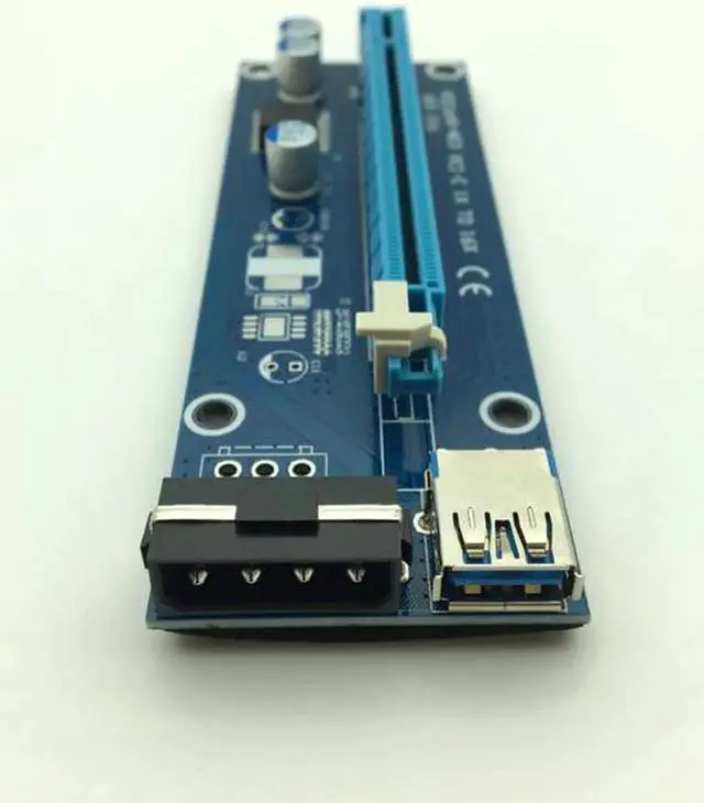 Alt view image 6 of 6 - Mini PCIE Riser Card PCI-E PCI Express 1x to 16x USB 3.0 Cable SATA to 4Pin IDE Molex Power Supply for BTC Miner Machine Mining