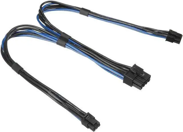 Alt view image 3 of 6 - 18AWG Dual Mini 6 Pin PCI-e Male to 8 Pin Male Y Splitter PCI E Power Cable Graphics Card Power Cord for Mac Pro