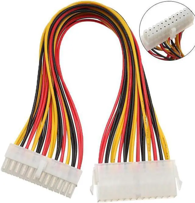 Alt view image 3 of 6 - Aomoproing 30cm ATX 24 Pin Male to 24Pin Female Power Supply Extension Cable for Internal PC PSU TW Power Lead Connector Wire Power Supply