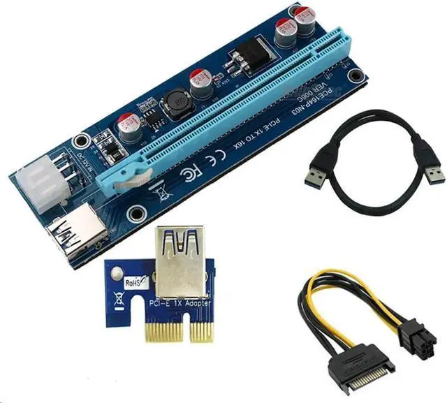 Main image of PCI-E PCI E Express Riser Card 1x to 16x USB 3.0 Data Cable 30cm SATA Power Cable for BTC Miner Machine bitcoin mining