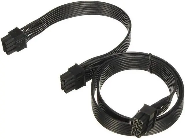 Alt view image 5 of 7 - 60cm 18AWG 8 Pin Male to Dual 8Pin(6+2) Male PCI-E Video Graphics Card Power Cable GPU Power Extension Cable Cord