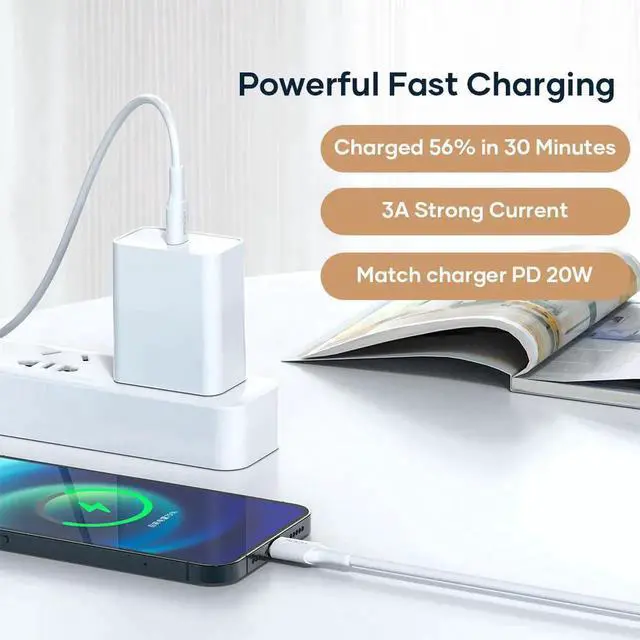 Alt view image 5 of 6 - Aomoproing ROCK 20W PD USB C Cable For iPhone 13 12 Pro Max Fast Charge USB C to Lighting Cable Data Wire Cord Phone Charger Type C Cable 1M