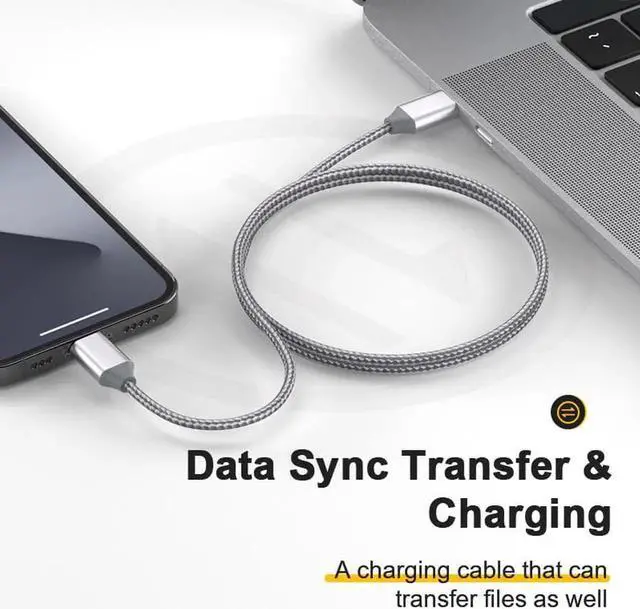 Alt view image 4 of 6 - Aomoproing QCY 20W PD Quick Charger Cable for iPhone 12 11x 7 8 Type-C to Lighting Fast Charging Cable Wired Charger Cable for MacBook