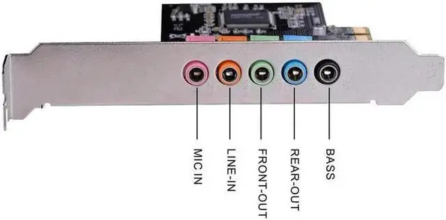 Alt view image 5 of 6 - PCIe Sound Card, 5.1 Internal Sound Card for PC Windows 10 w/ Low Profile Bracket, 3D Stereo PCI-e Audio Card, CMI8738 Chip 32/64 Bit Sound Card PCI Express Adapter
