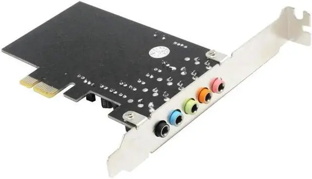 Alt view image 2 of 6 - PCIe Sound Card, 5.1 Internal Sound Card for PC Windows 10 w/ Low Profile Bracket, 3D Stereo PCI-e Audio Card, CMI8738 Chip 32/64 Bit Sound Card PCI Express Adapter