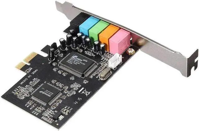 Alt view image 6 of 6 - PCIe Sound Card, 5.1 Internal Sound Card for PC Windows 10 w/ Low Profile Bracket, 3D Stereo PCI-e Audio Card, CMI8738 Chip 32/64 Bit Sound Card PCI Express Adapter