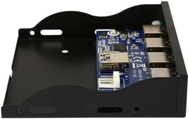 Alt view image 2 of 4 - 3.5" Internal Floppy Bay Front Panel Motherboard Mainboard USB 3.0 20Pin Header to 4 Port USB 3.0 Female Hub Adapter Bracket w/ 60cm Cable