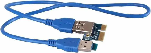 Alt view image 4 of 6 - Mining Dedicated Graphics Card PCI-E To PCIE Riser Card 1X To 16X Cable PCE164P-NO3 With 6 Pin To SATA Power Supply USB 3.0