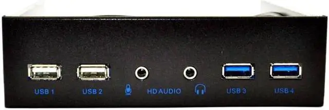 Alt view image 3 of 5 - FP525U32U22AM 5.25-Inch Front Panel 4 Ports USB Hub w/ HD Audio Output & Microphone,2 Port USB 3.0 & 2 Port USB 2.0 Hub w/ Stereo Audio Mic 5.25" CD-ROM Bay Bracket