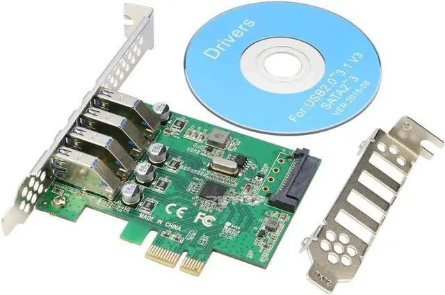 Alt view image 3 of 5 - 4 Port USB 3.0 PCIe Card 5Gpbs, PCI-e to USB3.0 Expansion Adapter Card Controller, Low Profile Bracket, for Windows 11, 10, 8.x, 7, Vista, XP Desktop PCs