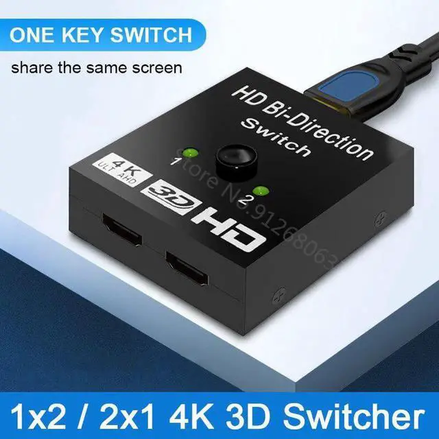 Alt view image 4 of 6 - 4K 60Hz Switch KVM Bi-Direction 1x2/2x1 Switcher HDMI-compatible Splitter for PS4/3 DVD PC Xbox Monitor TV Box Switcher Adapter