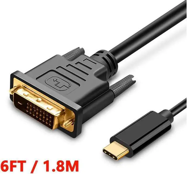Alt view image 4 of 7 - USB C Type C to DVI Cable 4K 30Hz Thunderbolt to DVI Cable 6FT / 1.8M USB Type-C to DVI Female Support 2017-2020 MacBook Pro,Surface Book 2, Dell XPS 13,Galaxy S10