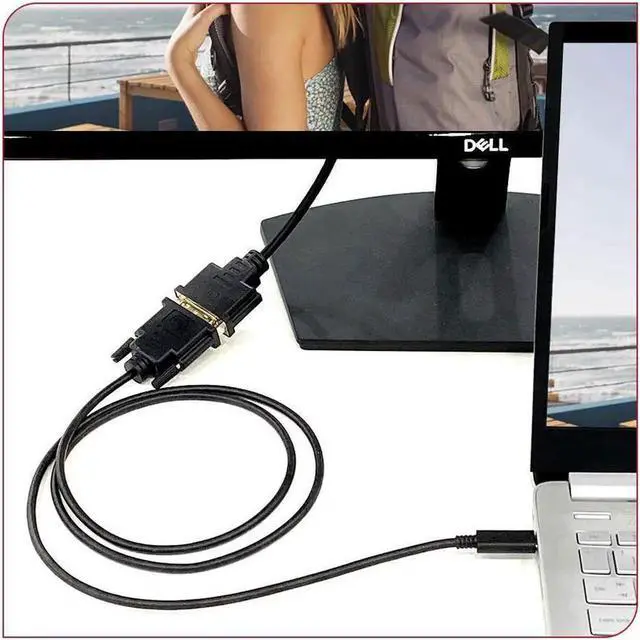 Alt view image 3 of 7 - USB C Type C to DVI Cable 4K 30Hz Thunderbolt to DVI Cable 6FT / 1.8M USB Type-C to DVI Female Support 2017-2020 MacBook Pro,Surface Book 2, Dell XPS 13,Galaxy S10