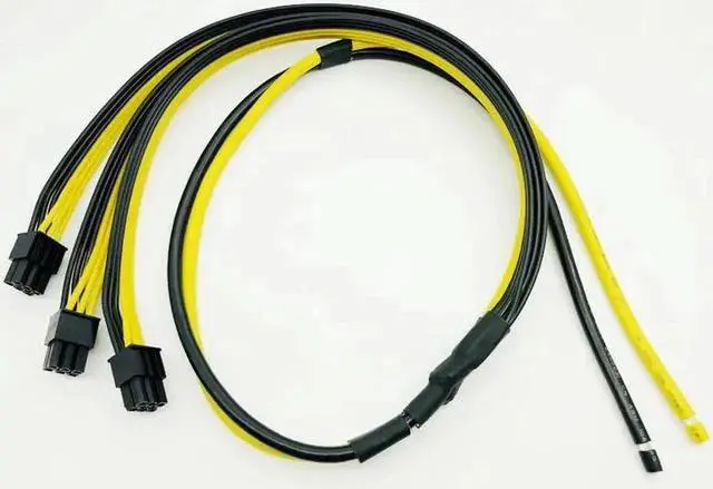 Alt view image 3 of 6 - 90cm Power Supply Cable 1 to 3 6Pin Adapter Cable 6pin GPU Video Card Wire 12AWG + 18AWG Cable for BTC ETH Antminer Miner Mining