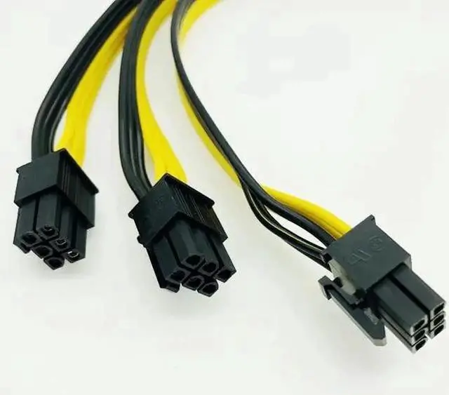 Alt view image 4 of 6 - 90cm Power Supply Cable 1 to 3 6Pin Adapter Cable 6pin GPU Video Card Wire 12AWG + 18AWG Cable for BTC ETH Antminer Miner Mining
