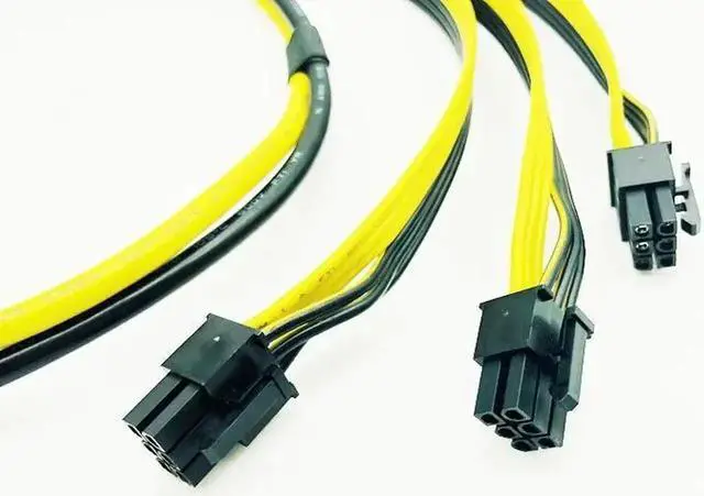 Alt view image 4 of 6 - 90cm 1 to 3 6Pin Adapter Cable Power Cable 6pin GPU Video Card Wire 12AWG + 18AWG Cable Supply for BTC ETH Antminer Miner Mining