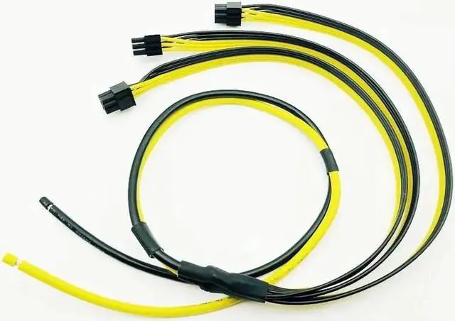 Alt view image 5 of 6 - 90cm 1 to 3 6Pin Adapter Cable Power Cable 6pin GPU Video Card Wire 12AWG + 18AWG Cable Supply for BTC ETH Antminer Miner Mining