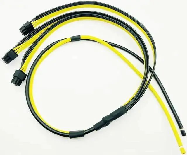 Alt view image 3 of 6 - 90cm 1 to 3 6Pin Adapter Cable Power Cable 6pin GPU Video Card Wire 12AWG + 18AWG Cable Supply for BTC ETH Antminer Miner Mining