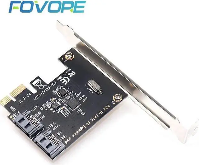 Alt view image 2 of 6 - Aomoproing PCI-E PCI Express to SATA 3.0 Extension Card with Bracket 2-Port SATA III 6Gbps Expansion Adapter pci e sata3 pcie sata 3 card