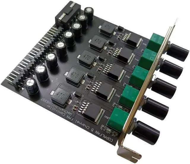 Alt view image 3 of 4 - 5 Channel 12V3A High Power 3pin & 4pin Fan Speed Controller w/ PCI Slot Cover,Support CPU Water Cooler,DDC D5 Water Pump Water Cooling Kit DIY