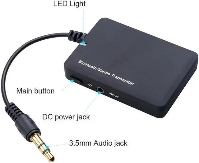 Alt view image 4 of 6 - Mini 3.5mm Bluetooth Audio Transmitter Music Receiver A2DP Stereo Dongle Adapter for TV iPod Mp3 Mp4 PC